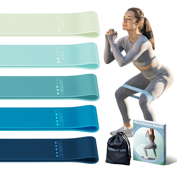 Resistance Loop Exercise Bands Exercise Bands for Home Fitness, Stretching, Strength Training, Physical Therapy,Elastic Workout Bands for Women Men Kids, Set of 5