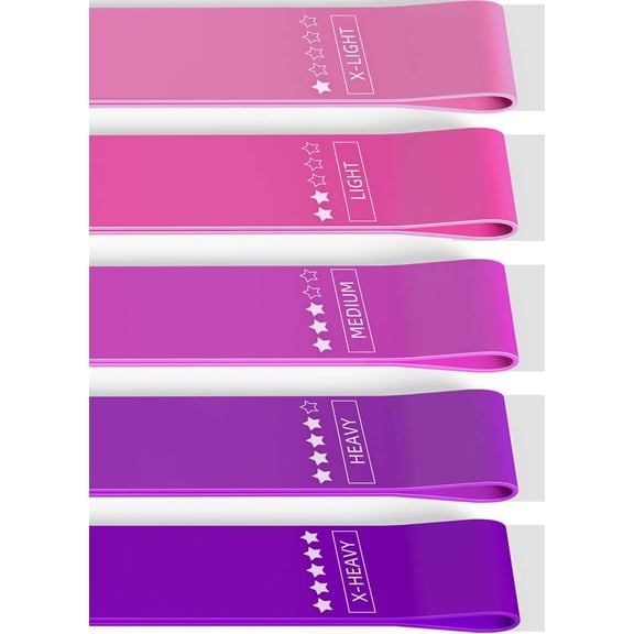 Resistance Loop Exercise Bands for Home Fitness, Stretching, Strength Training, Elastic Workout Bands, Set of 5