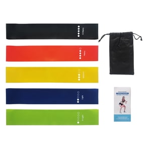 Resistance Loop Exercise Bands with Instruction Guide and Carry Bag, Set of 5