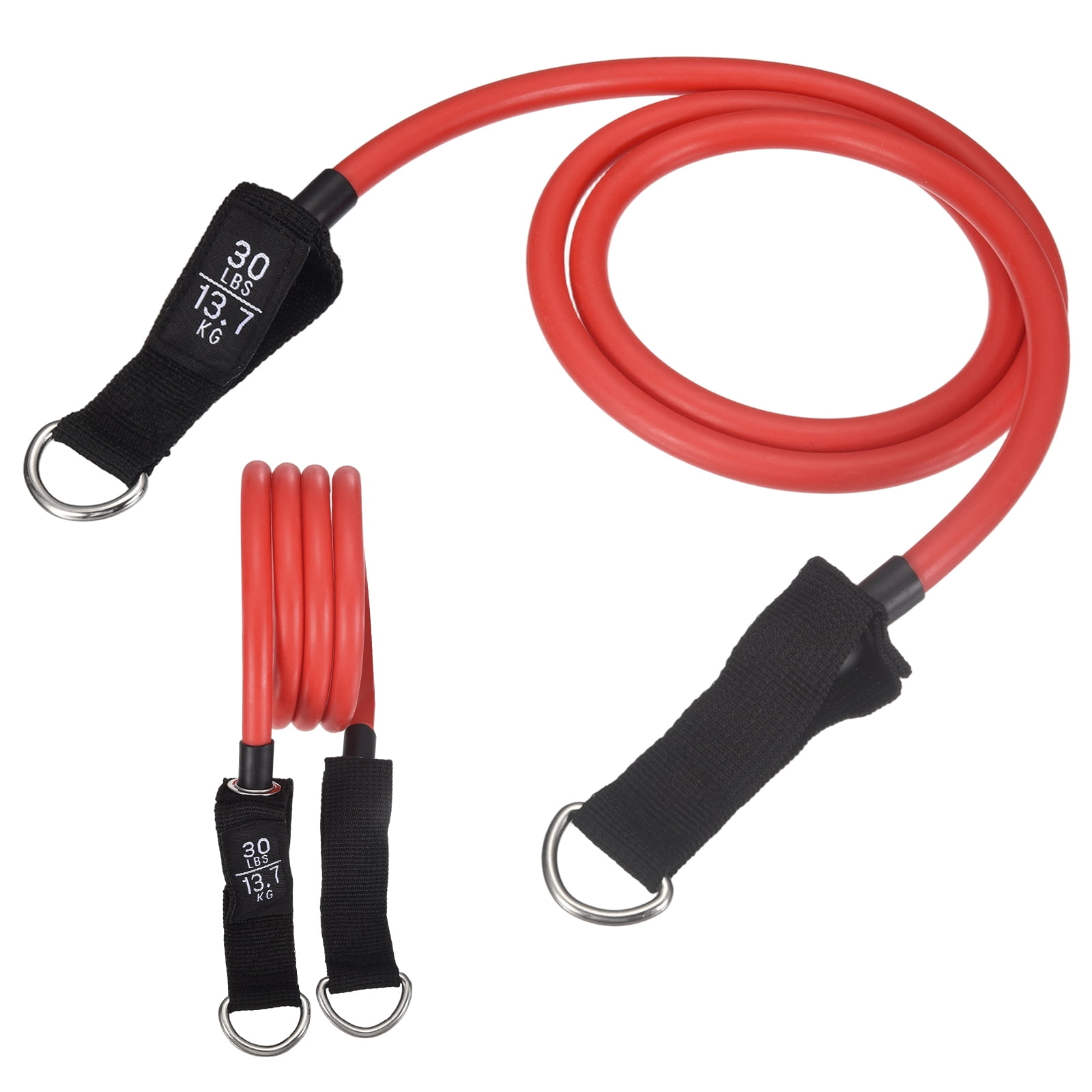 Resistance Tube Band, Exercise Bands with Handles Stretch 30Lbs & 2 PCS & Latex & Red, Fitting for (Men/Women/Fitness/Strength Training/Gym Equipment/Work Out/Outdoor/Indoor)