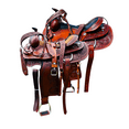 thumbnail image 1 of Resistance Western Horse Pleasure Adult Saddle with Floral Tooled - Genuine Leather 15" 16" 17" 18" & 20" With Free Tack Set, 1 of 7