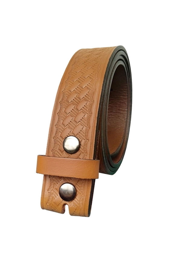 Full-Grain Leather Western Belt Strap Without Buckle for Men’s Casual Wear
