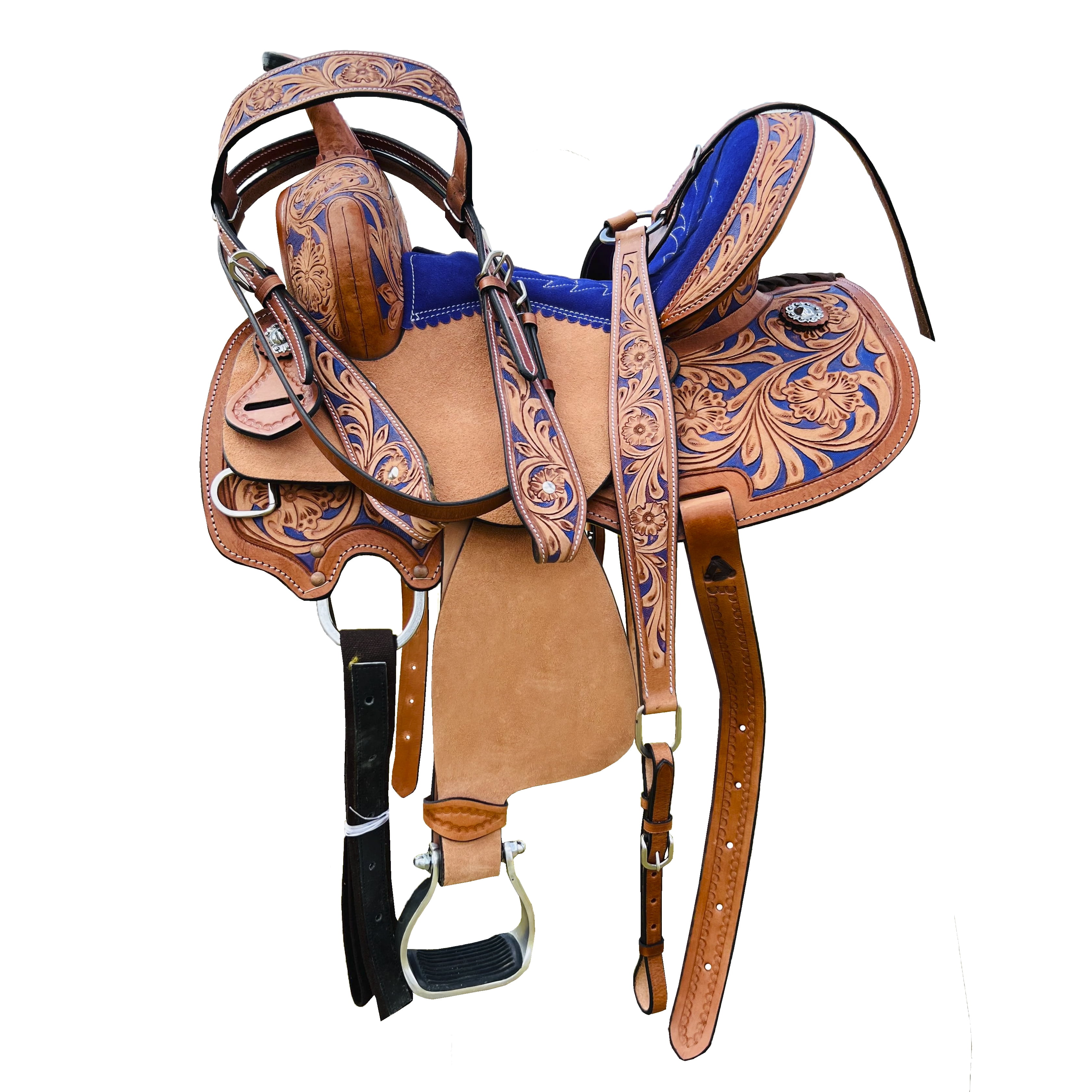 Attache de Selle de Cheval Équestre, Antique, Argent, Fleur