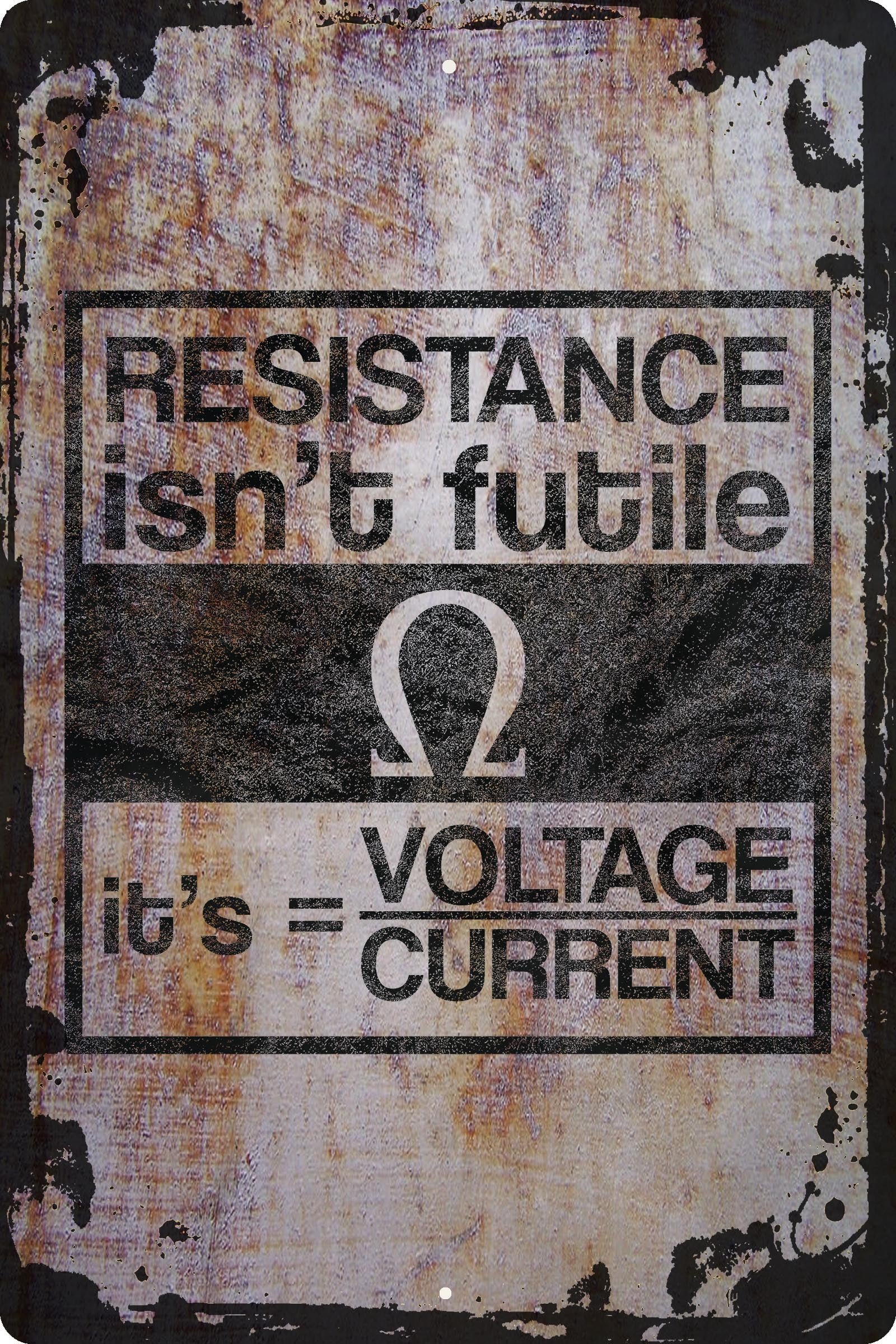 Resistance isn't futile its voltage over current omega electric Beige ...