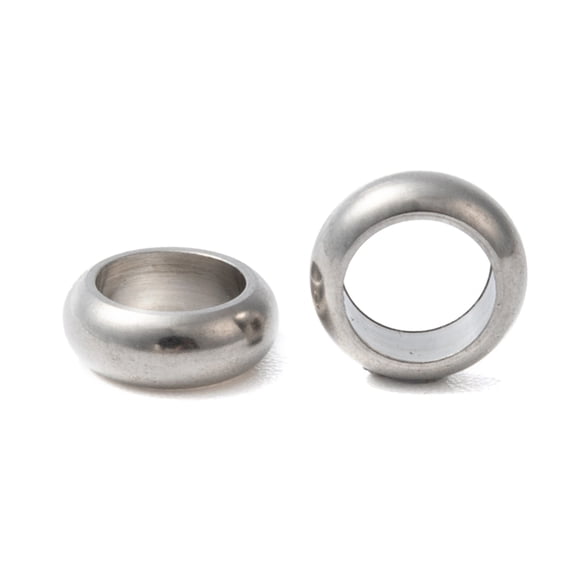Resistant 304 Stainless Steel Beads Ring Stainless Steel Color 8x2.5mm Hole: 5mm DIY
