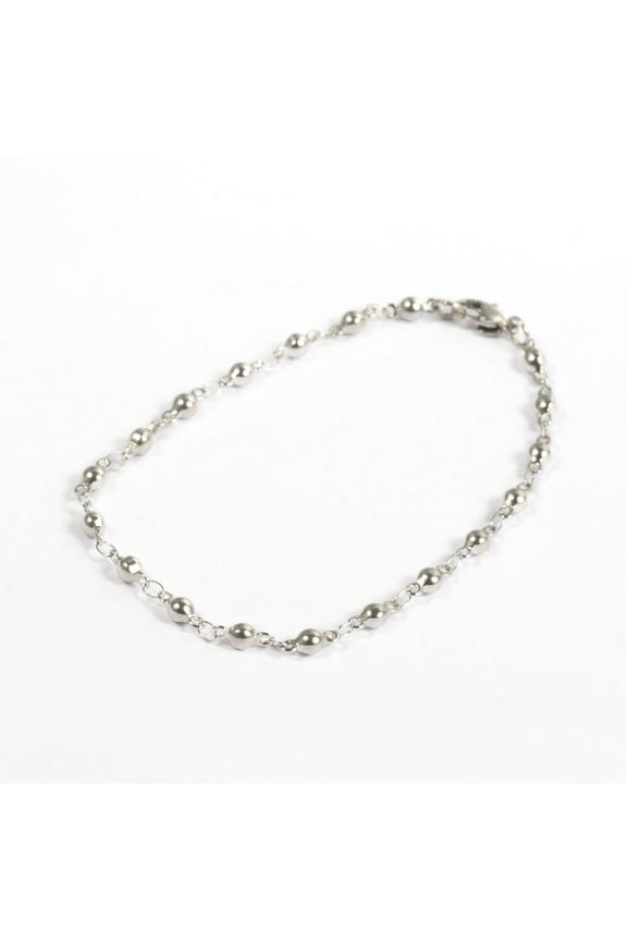 Resistant 304 Stainless Steel Bracelets Round Link Bracelets with Lobster Claw Clasps Stainless Steel Color 200x3mm(7.87 inch)