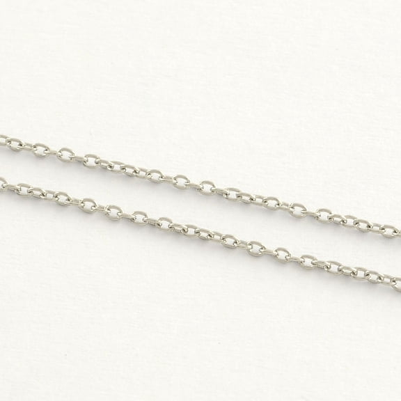 Resistant 304 Stainless Steel Cable Chains Soldered Oval Stainless Steel Color 2.5x2x0.5mm