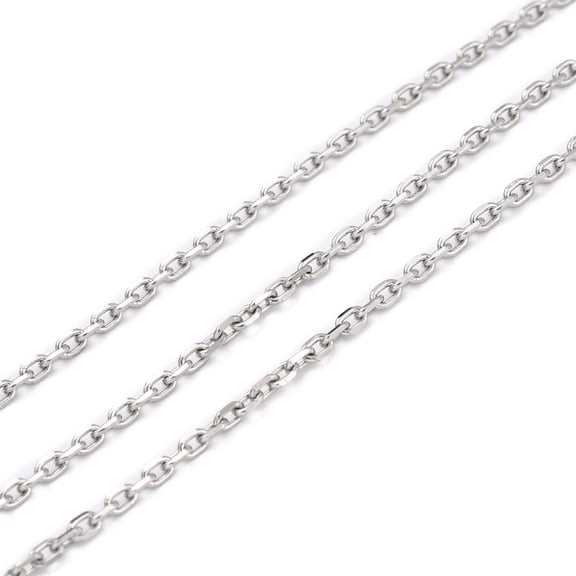 Resistant 304 Stainless Steel Cable Chains with Spool Soldered Stainless Steel color 3x2x0.5mm 10.93 yards(10m)/roll