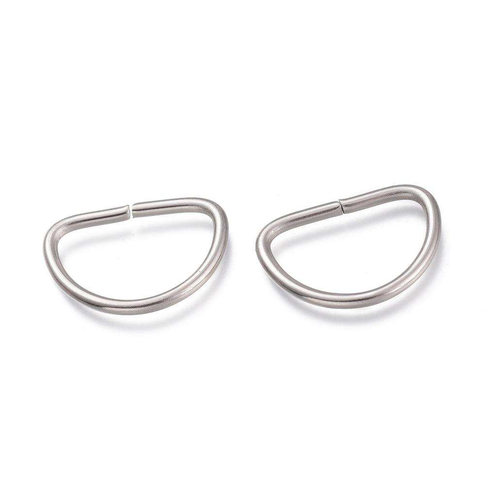 Resistant 304 Stainless Steel D Rings Buckle Clasps For Webbing Strapping Bags Garment Accessories Stainless Steel color 24x16.5x2mm