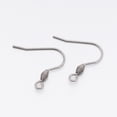 thumbnail image 1 of Resistant 304 Stainless Steel Earring Hooks Ear Wire with Horizontal Loop Stainless Steel color 20x21.5x3mm Hole: 2mm Pin: 0.8mm, 1 of 1
