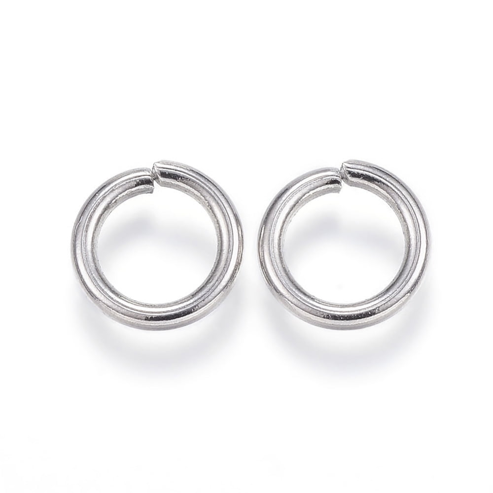 Resistant 304 Stainless Steel Jump Rings Open Jump Rings Stainless Steel color 13 Gauge 10x1.8mm Inner Diameter: 6.4mm