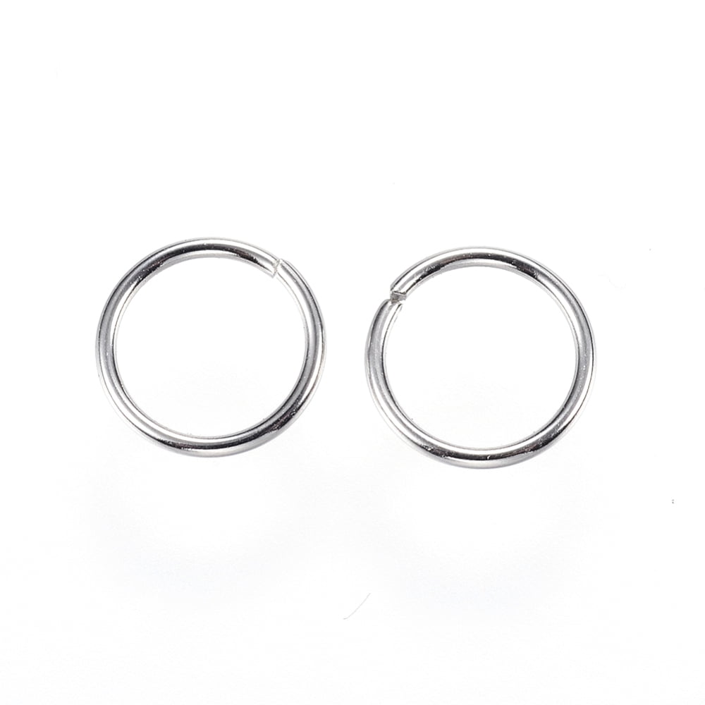 Resistant 304 Stainless Steel Jump Rings Open Jump Rings Stainless Steel color 18 Gauge 10x1mm Inner Diameter: 8mm