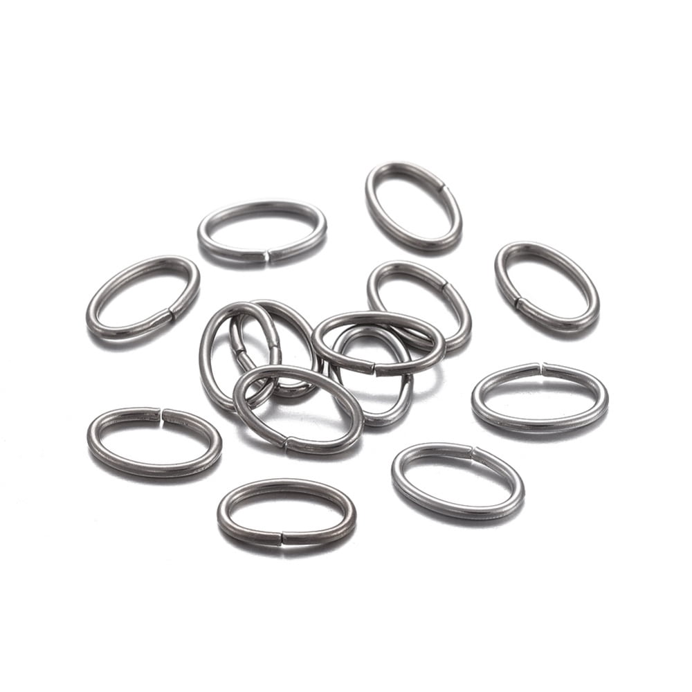 Resistant 304 Stainless Steel Open Jump Rings Oval Stainless Steel color 20 Gauge 8x5x0.8mm Inner Diameter: 3.5x6.5mm