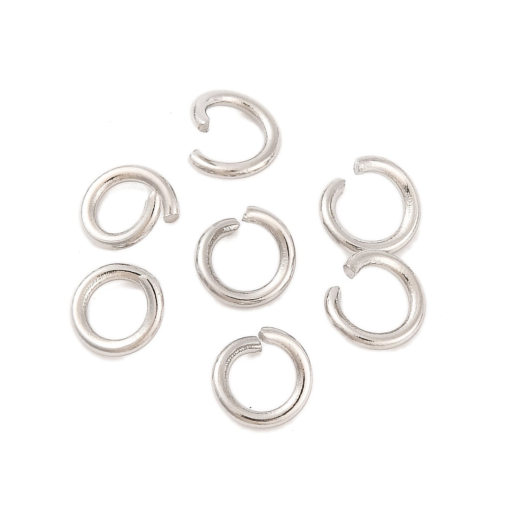 Resistant 304 Stainless Steel Open Jump Rings Round Stainless Steel 18 Gauge 6x1mm Inner Diameter: 4mm