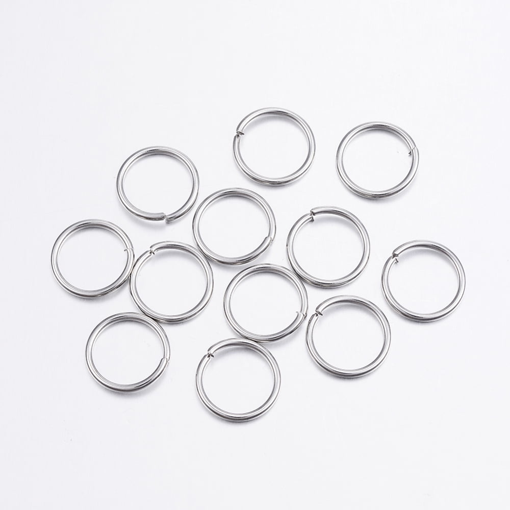 Resistant 304 Stainless Steel Open Jump Rings Round Stainless Steel Color 12x1.2mm 17 Gauge Inner Diameter: 10mm