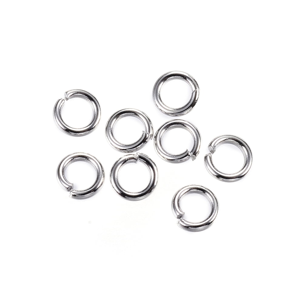 Resistant 304 Stainless Steel Open Jump Rings Round Stainless Steel Color 4x0.8mm 20 Gauge Inner Diameter: 2.4mm for DIY