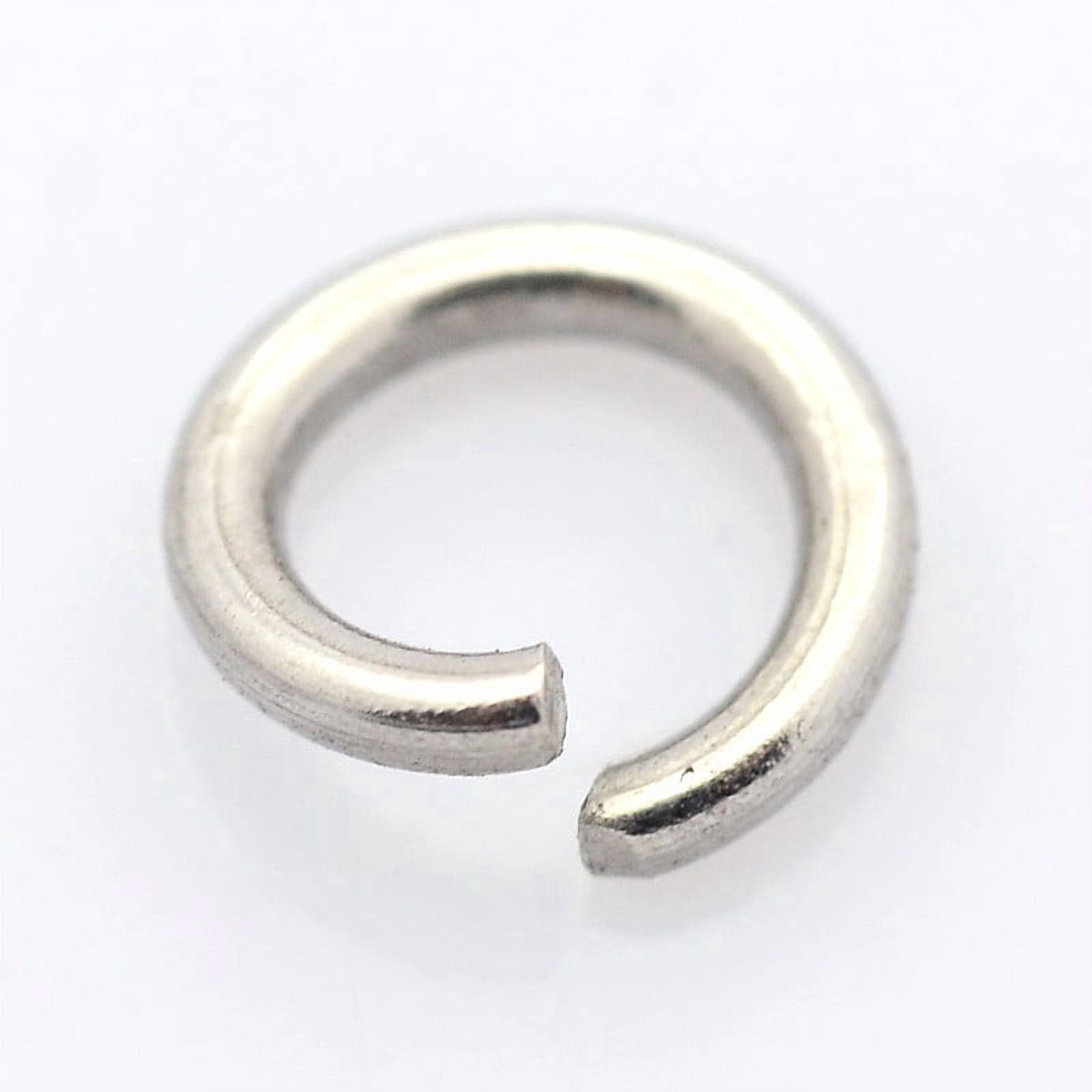 Resistant 304 Stainless Steel Open Jump Rings Round Stainless Steel Color 8x1.2mm 17 Gauge Inner Diameter: 5.6mm diy