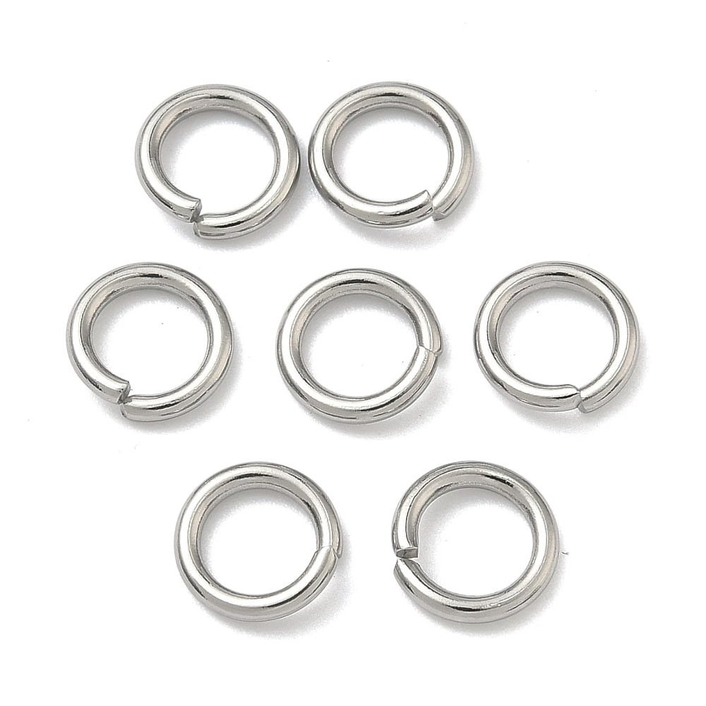 Resistant 304 Stainless Steel Open Jump Rings Round Stainless Steel Color 8x1.3mm 16 Gauge Inner Diameter: 5.4mm