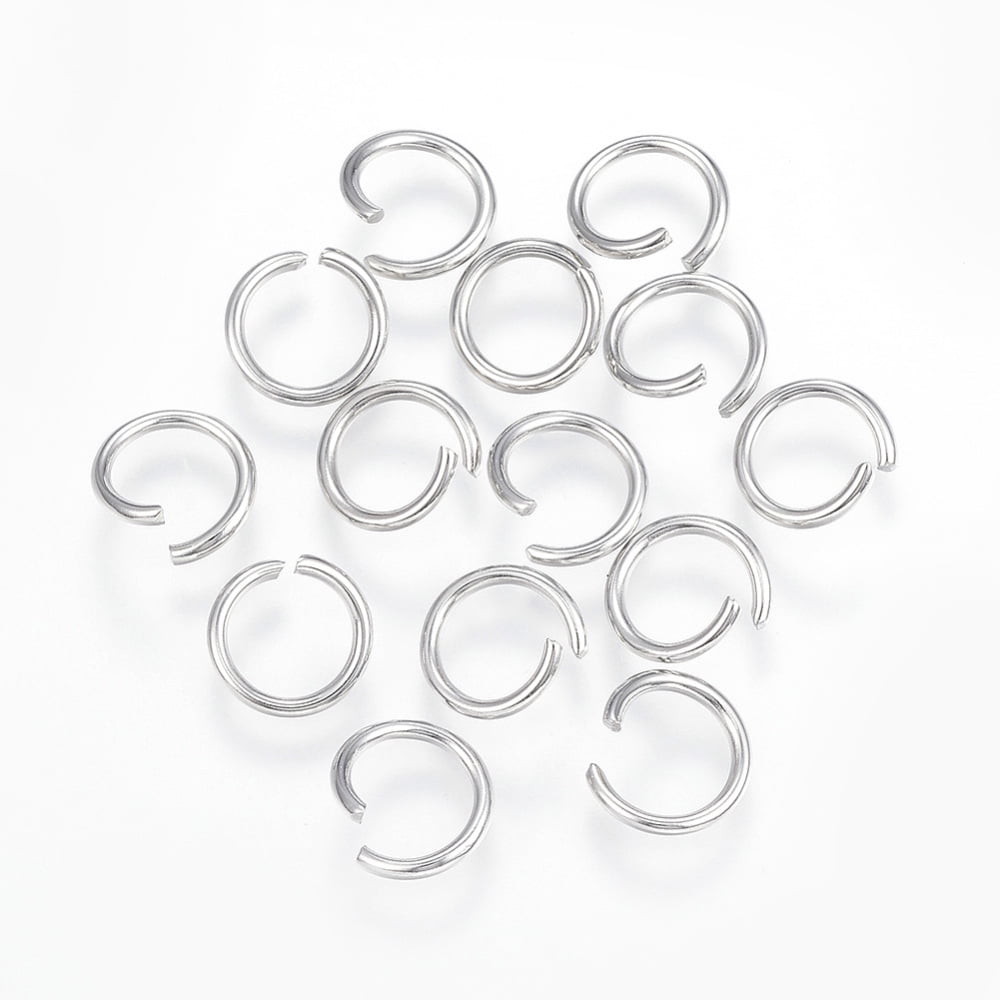 Resistant 304 Stainless Steel Open Jump Rings Round Stainless Steel Color 9x1.2mm 17 Gauge Inner Diameter: 7mm
