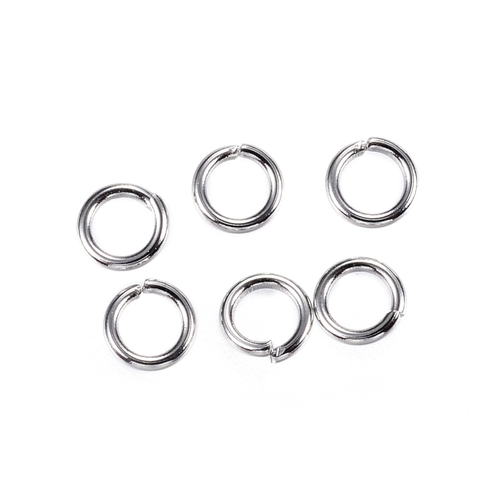 Resistant 304 Stainless Steel Open Jump Rings Round Stainless Steel color 21 Gauge 4x0.7mm Inner Diameter: 2.6mm DIY