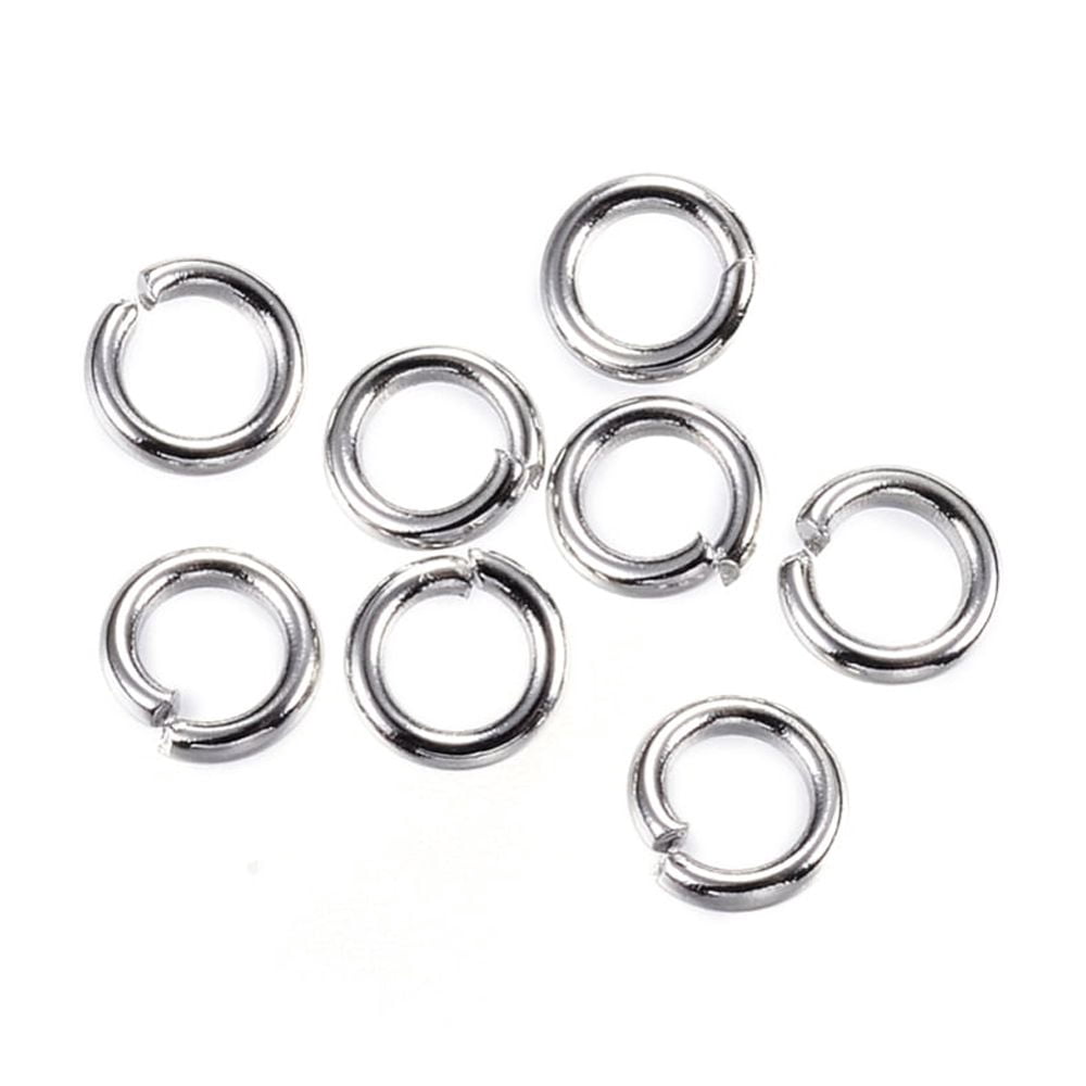 Resistant 304 Stainless Steel Open Jump Rings Round Stainless Steel color 4x0.8mm 20 Gauge Inner Diameter: 2.4mm