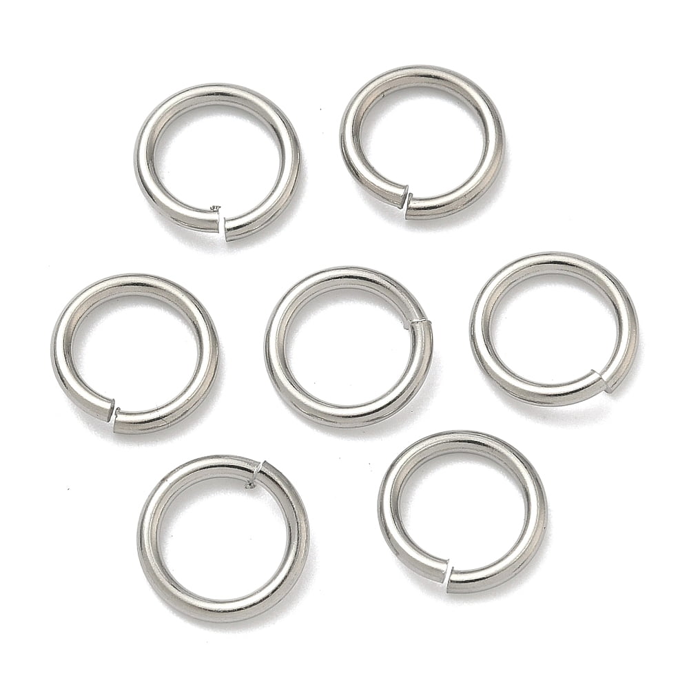 Resistant 304 Stainless Steel Open Jump Rings Saw Cut Round Stainless Steel Color 10x1.4mm Inner Diameter: 7.2mm Hole: 7mm
