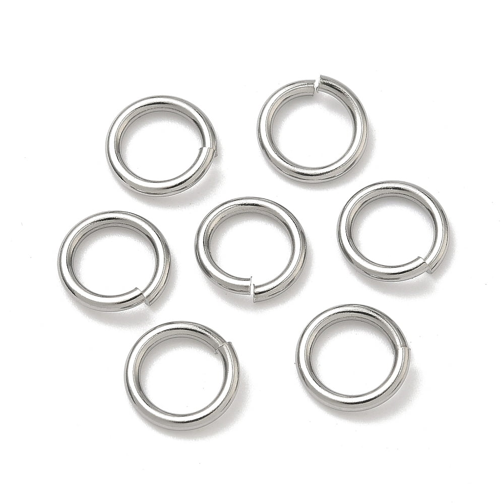Resistant 304 Stainless Steel Open Jump Rings Saw Cut Round Stainless Steel Color 10x1.5mm 15 Gauge Inner Diameter: 7mmr Hole: 7mm