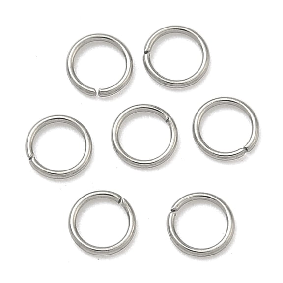 Resistant 304 Stainless Steel Open Jump Rings Saw Cut Round Stainless Steel color 24 Gauge 4x0.5mm Inner Diameter: 3mm Hole: 3.5mm 2500pcs/bag