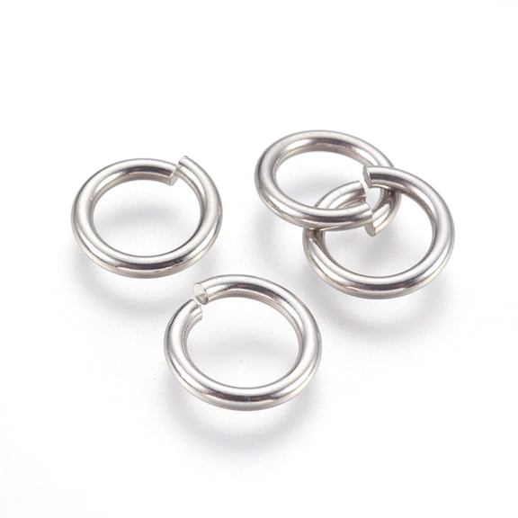 Resistant 304 Stainless Steel Open Jump Rings Saw Cut Seamless Round Stainless Steel Color 12 Gauge 13x2mm Inner Diameter: 9mm 300pcs/bag