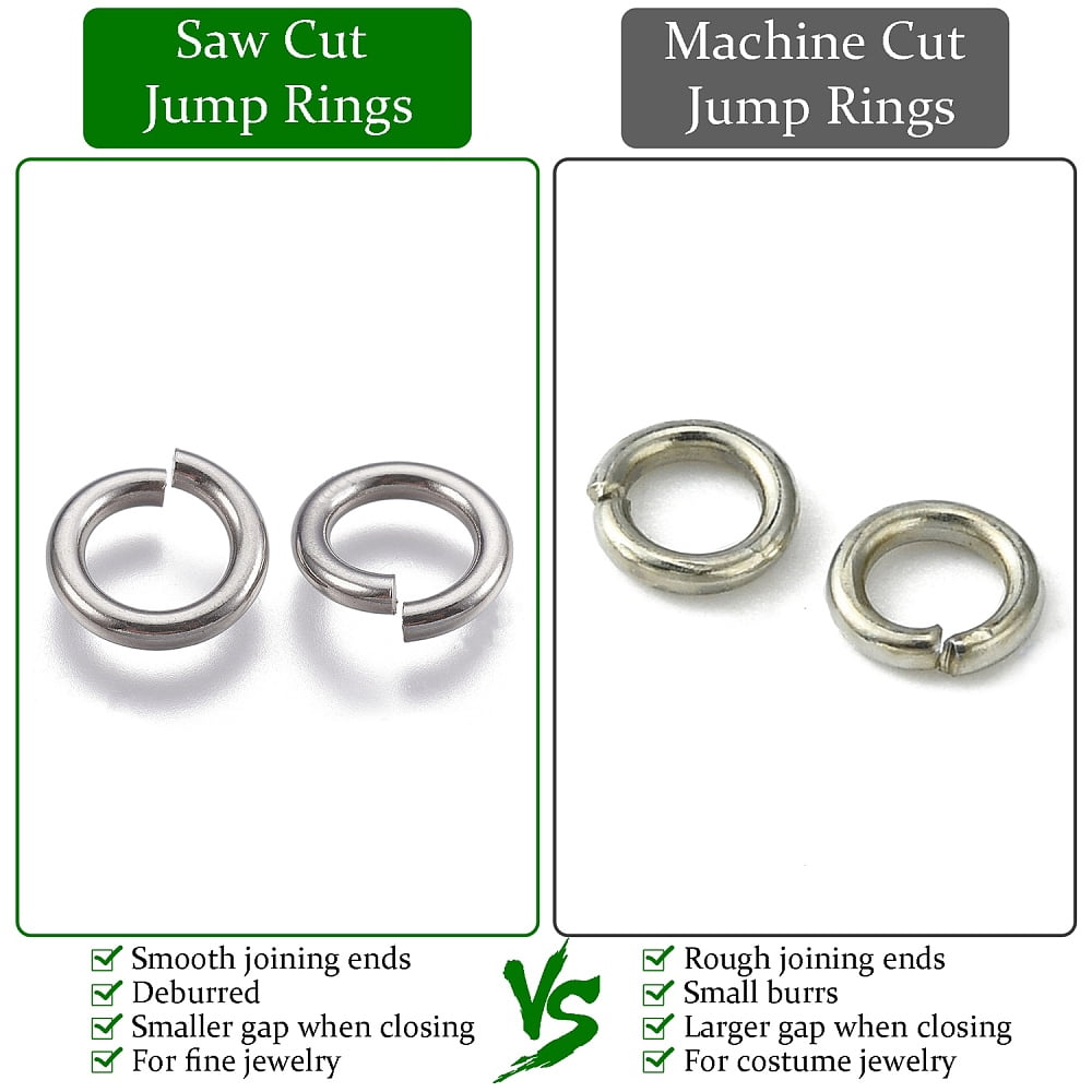 Resistant 304 Stainless Steel Open Jump Rings Saw Cut Seamless Round Stainless Steel Color 5x0.9mm 19 Gauge Inner Diameter: 3.2mm