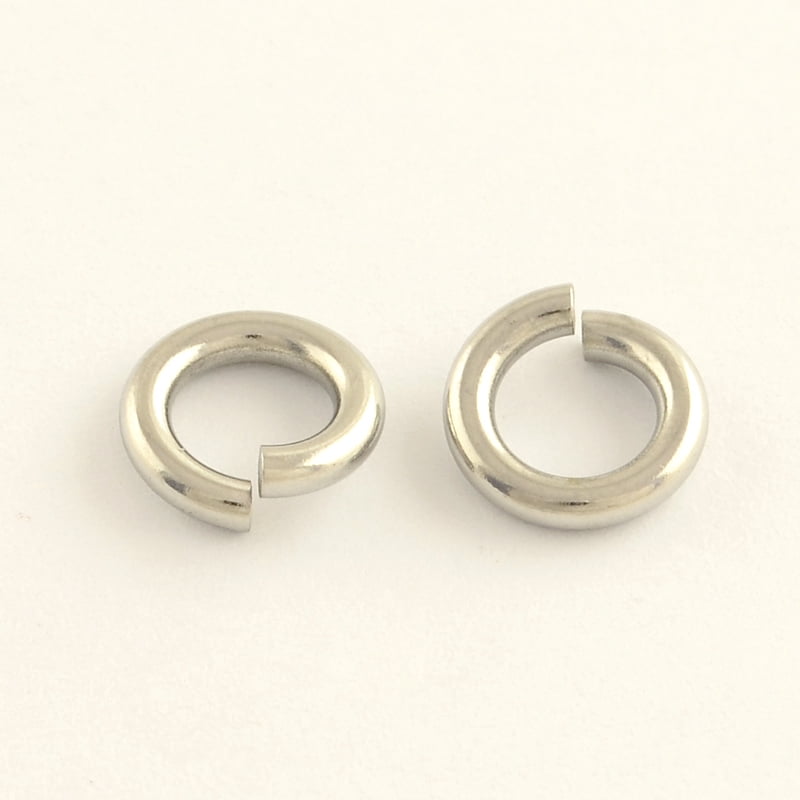 Resistant 304 Stainless Steel Open Jump Rings Saw Cut Seamless Round Stainless Steel color 12 Gauge 10x2mm Inner Diameter: 6mm