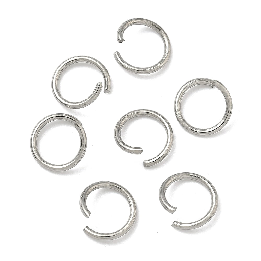Resistant 304 Stainless Steel Open Jump Rings Stainless Steel Color 10x1.2mm Inner Diameter: 7.6mm DIY