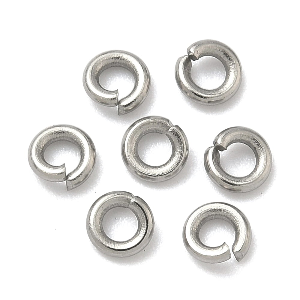 Resistant 304 Stainless Steel Open Jump Rings Stainless Steel Color 4x1mm 18 Gauge Inner Diameter: 2mm DIY