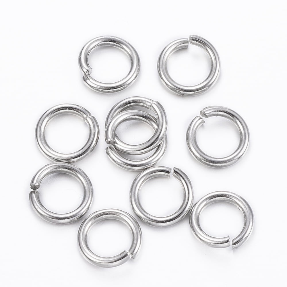 Resistant 304 Stainless Steel Open Jump Rings Stainless Steel color 18 Gauge 7x1mm Inner Diameter: 4.8mm