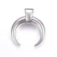 thumbnail image 1 of Resistant 304 Stainless Steel Pendants Double Horn/Crescent Moon Stainless Steel color 36x32.5x10mm Hole: 6x5mm, 1 of 2