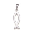 thumbnail image 1 of Resistant 304 Stainless Steel Pendants Ichthys/Jesus Fish for Easter Stainless Steel color 36.5x12x1.5mm Hole: 9.5x4mm, 1 of 2