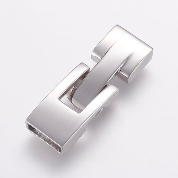 Resistant 304 Stainless Steel Snap Lock Clasps Smooth Surface Stainless Steel Color 34.5x12x5mm Hole: 3x10mm diy