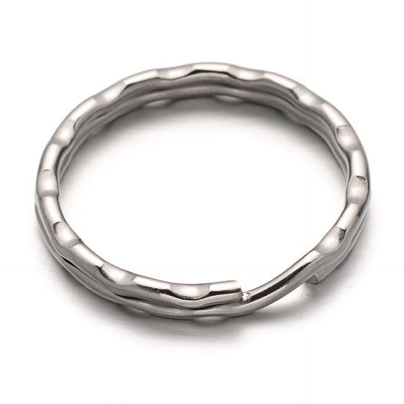 Resistant 304 Stainless Steel Split Key Rings Keychain Clasp Findings Stainless Steel color 25x3mm