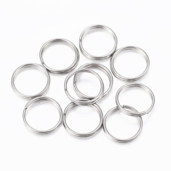 Resistant 304 Stainless Steel Split Rings Double Loops Jump Rings Stainless Steel Color 10x1.2mm 9mm inner diameter