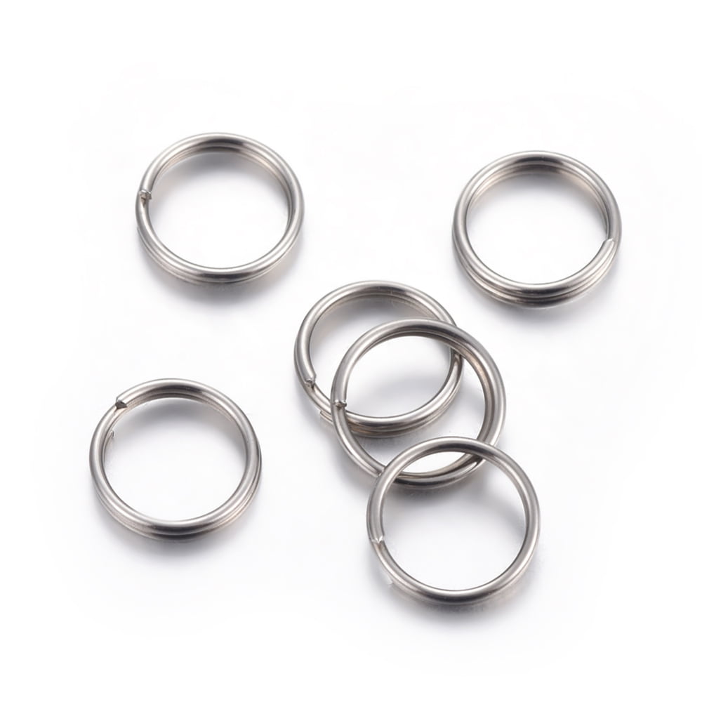 Resistant 304 Stainless Steel Split Rings Double Loops Jump Rings Stainless Steel Color 6x1.4mm Inner Diameter: 5mm Single Wire: 0.7mm DIY