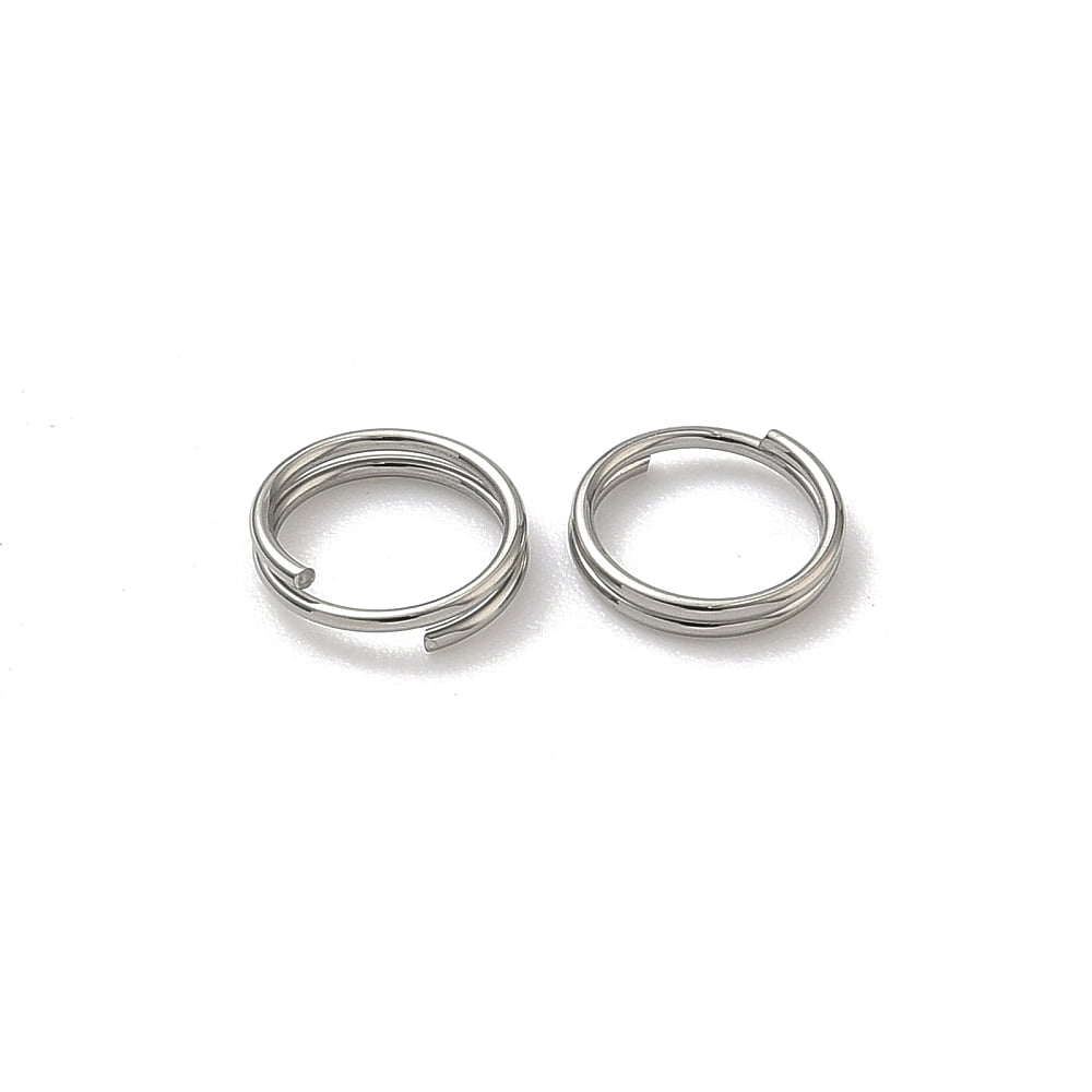 Resistant 304 Stainless Steel Split Rings Double Loops Jump Rings Stainless Steel Color 7x0.6mm 6.4mm inner diameter 5000pcs/bag diy