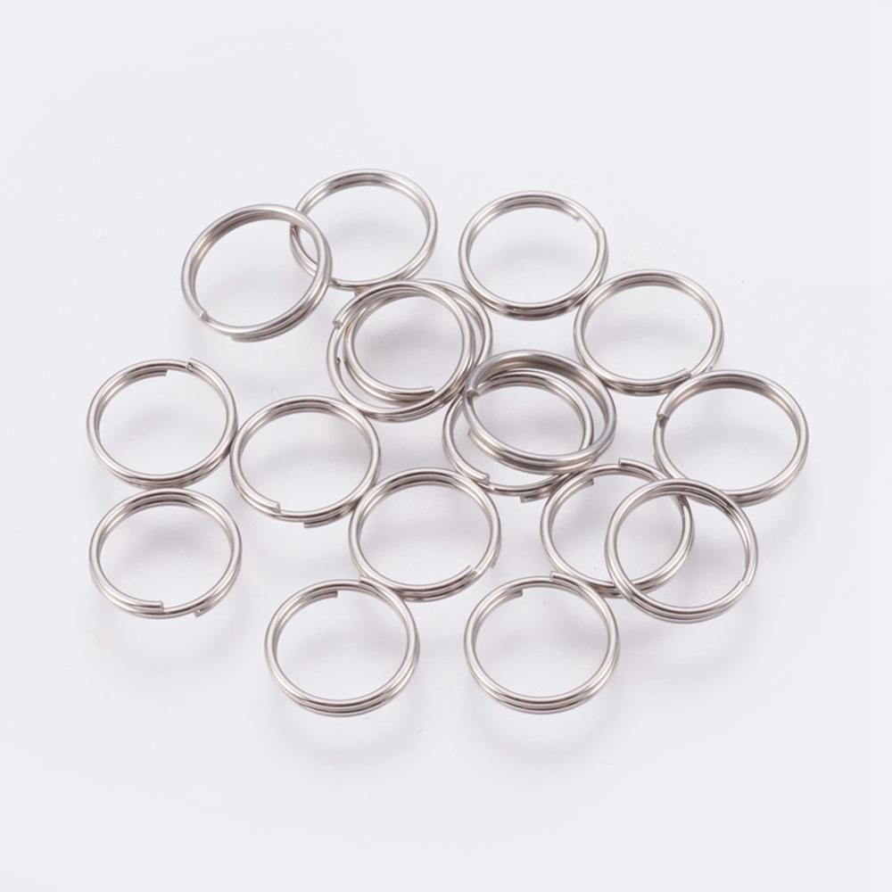 Resistant 304 Stainless Steel Split Rings Double Loops Jump Rings Stainless Steel Color 8x0.6mm 7mm inner diameter 5000pcs/bag