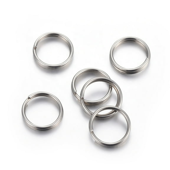 Resistant 304 Stainless Steel Split Rings Double Loops Jump Rings Stainless Steel color 10x2mm Inner Diameter: 8mm Single Wire: 1mm