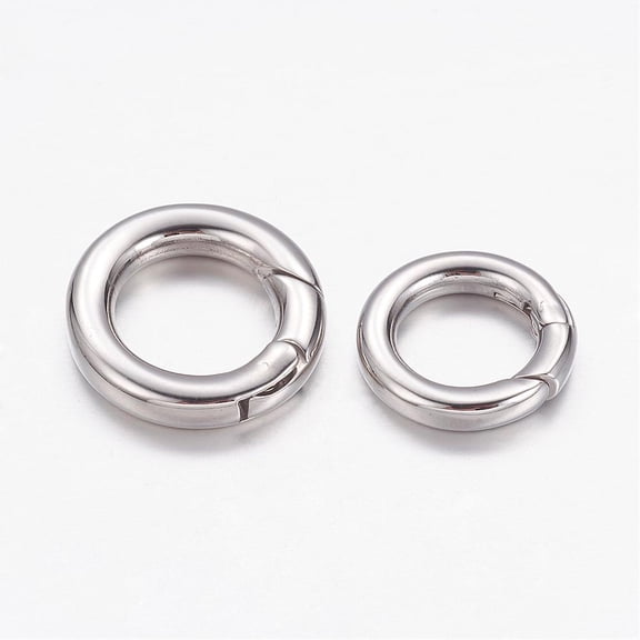 Resistant 304 Stainless Steel Spring Gate Rings O Rings Ring Stainless Steel color 10 Gauge 15x2.5mm Inner Diameter: 9mm