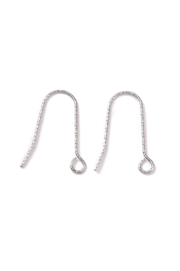 Resistant 316 Stainless Steel Earring Hooks with Horizontal Loop Stainless Steel color 22x15x0.9mm 19 Gauge Hole: 2.5mm