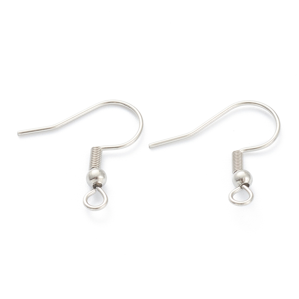Resistant 316 Surgical Stainless Steel Earring Hooks Ear Wire with Horizontal Loop Stainless Steel color 19mm Hole: 2mm 22 Gauge Pin: 0.6mm