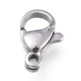 thumbnail image 1 of Resistant 316 Surgical Stainless Steel Lobster Claw Clasps Manual Polishing Stainless Steel color 10x6.6x3.1mm Hole: 1.2mm, 1 of 2