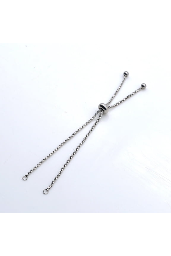 Resistant Adjustable 201 Stainless Steel Slider Bracelets Making Box Chain Bolo Bracelets Making Stainless Steel Color