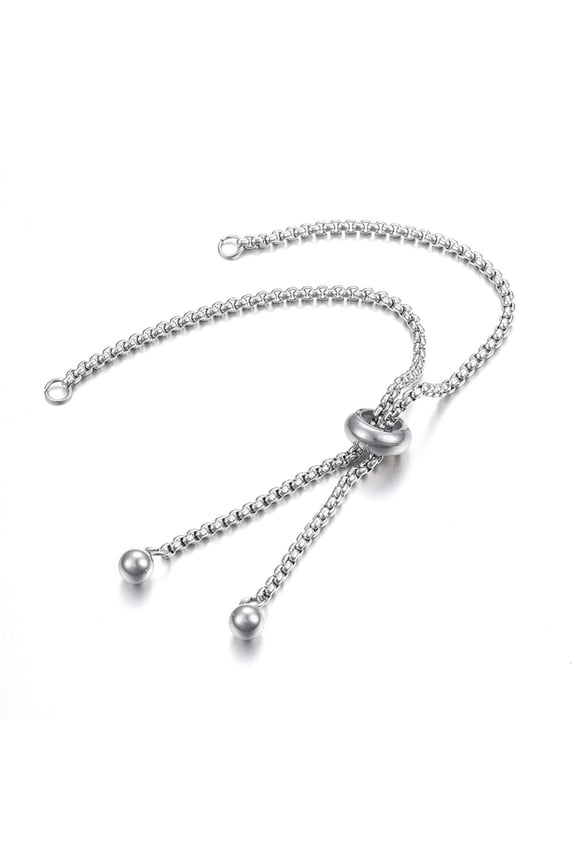 Resistant Adjustable 304 Stainless Steel Bracelet Making Slider Bracelets for DIY Jewelry Craft Supplies Stainless Steel Color 9-1/2 inch(24cm)