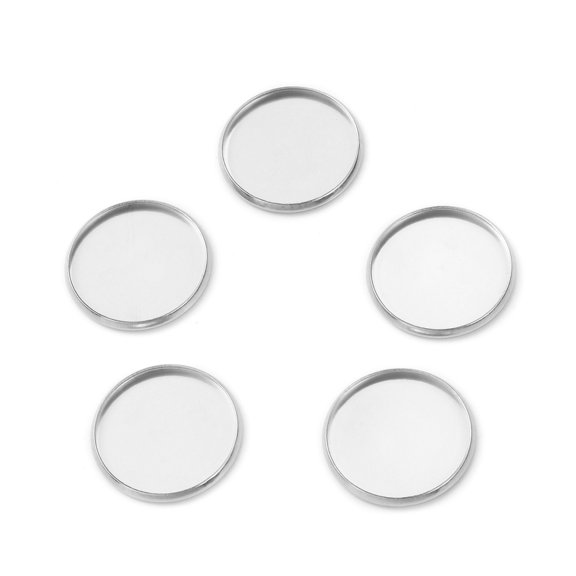 Resistant Flat Round 304 Stainless Steel Plain Edge Bezel Cups Cabochon Settings Stainless Steel color Tray: 20mm 22x2mm